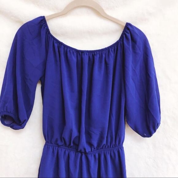 Alya Blue Mid Sleeve Chiffon Dress - Picture 2 of 6
